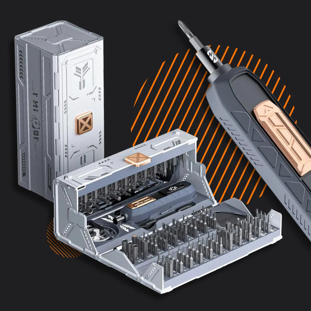 180-in-1 screwdriver set with magnetic case, multiple precision bits and ergonomic handle
