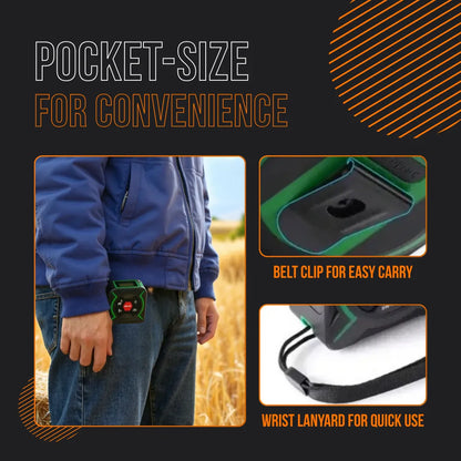 Pocket-size laser level with belt clip, wrist lanyard, convenient for easy carry