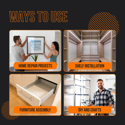Ways to use clamping tool for home repair, shelf installation, furniture assembly, DIY crafts