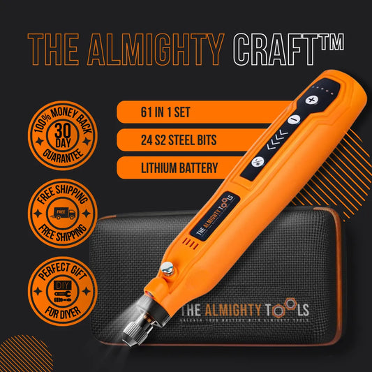 Orange Almighty Craft electric screwdriver tool set with case, 24 bits, lithium battery