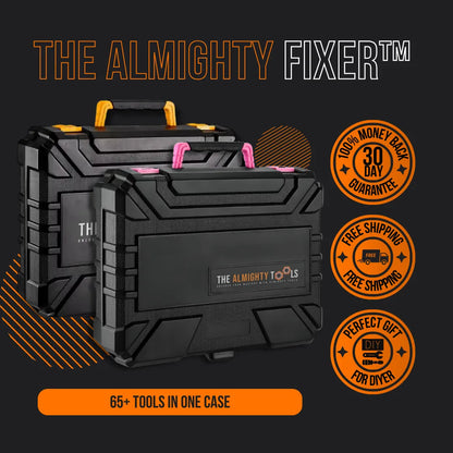 The Almighty Fixer tool cases with carry handles, 65+ tools, free shipping and 30-day guarantee
