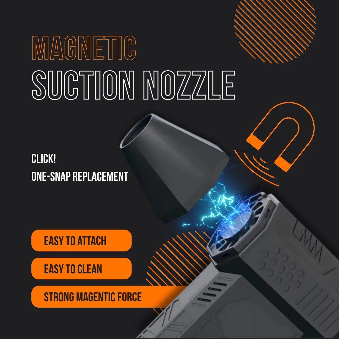 Magnetic suction nozzle attachment for vacuum cleaner, easy to attach and clean, strong magnetic force
