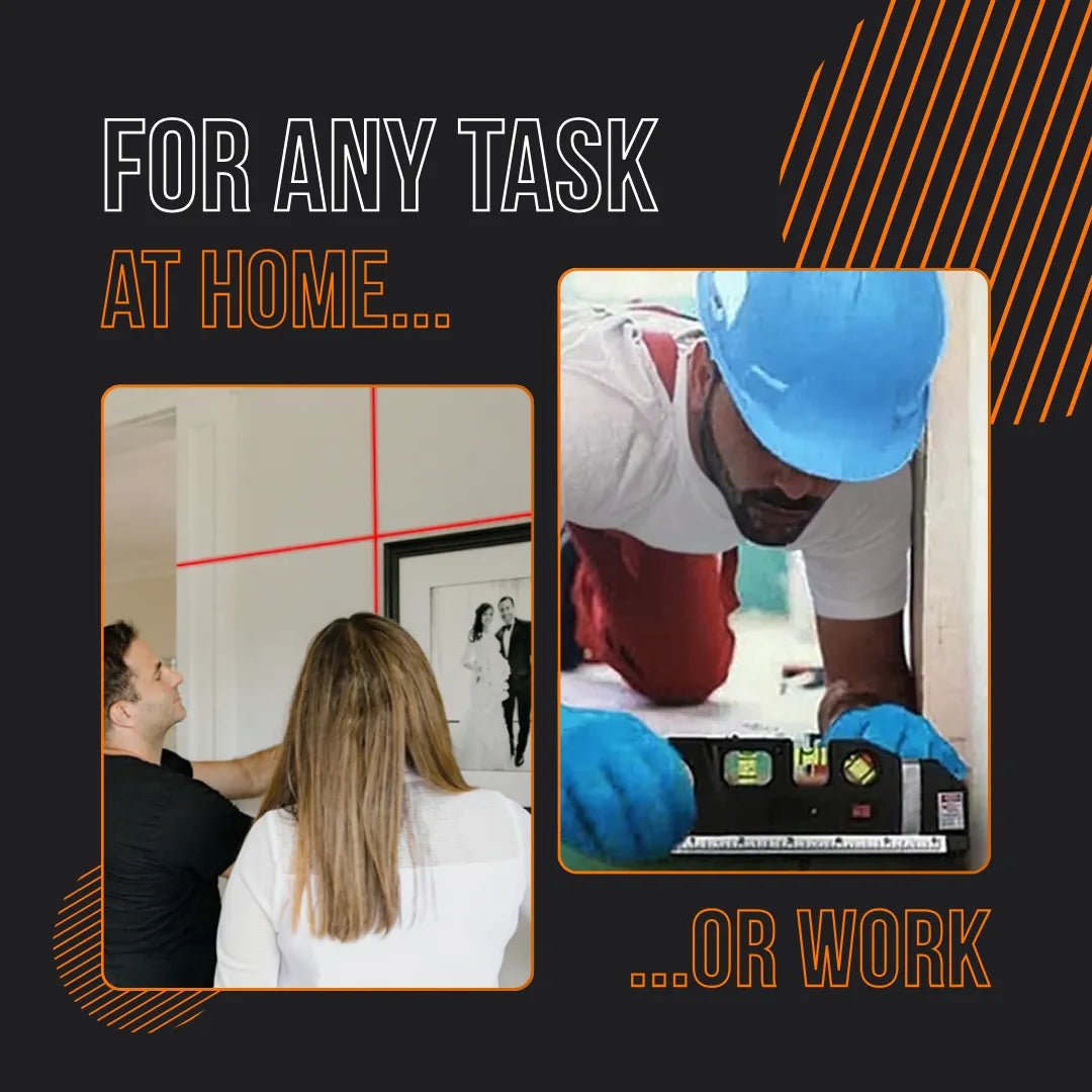 Laser level used for home wall alignment and construction tasks, for work or DIY projects