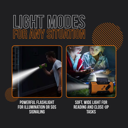 PowerHub flashlight used for bright illumination indoors, soft wide light for reading at night.