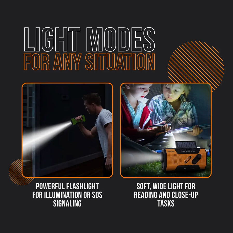 PowerHub flashlight used for bright illumination indoors, soft wide light for reading at night.