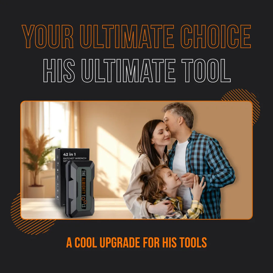 42 in 1 ratchet wrench set with happy family, ultimate tool gift upgrade for him