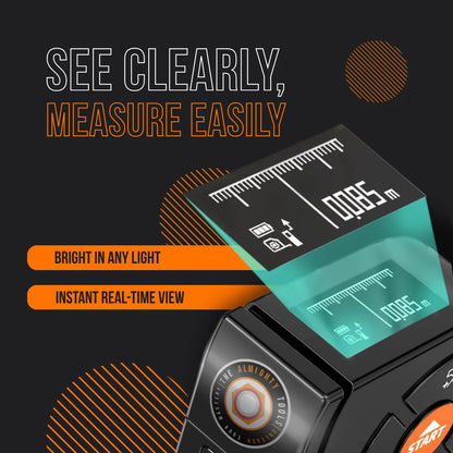 Digital laser measuring tool with bright real-time display and clear measurement screen