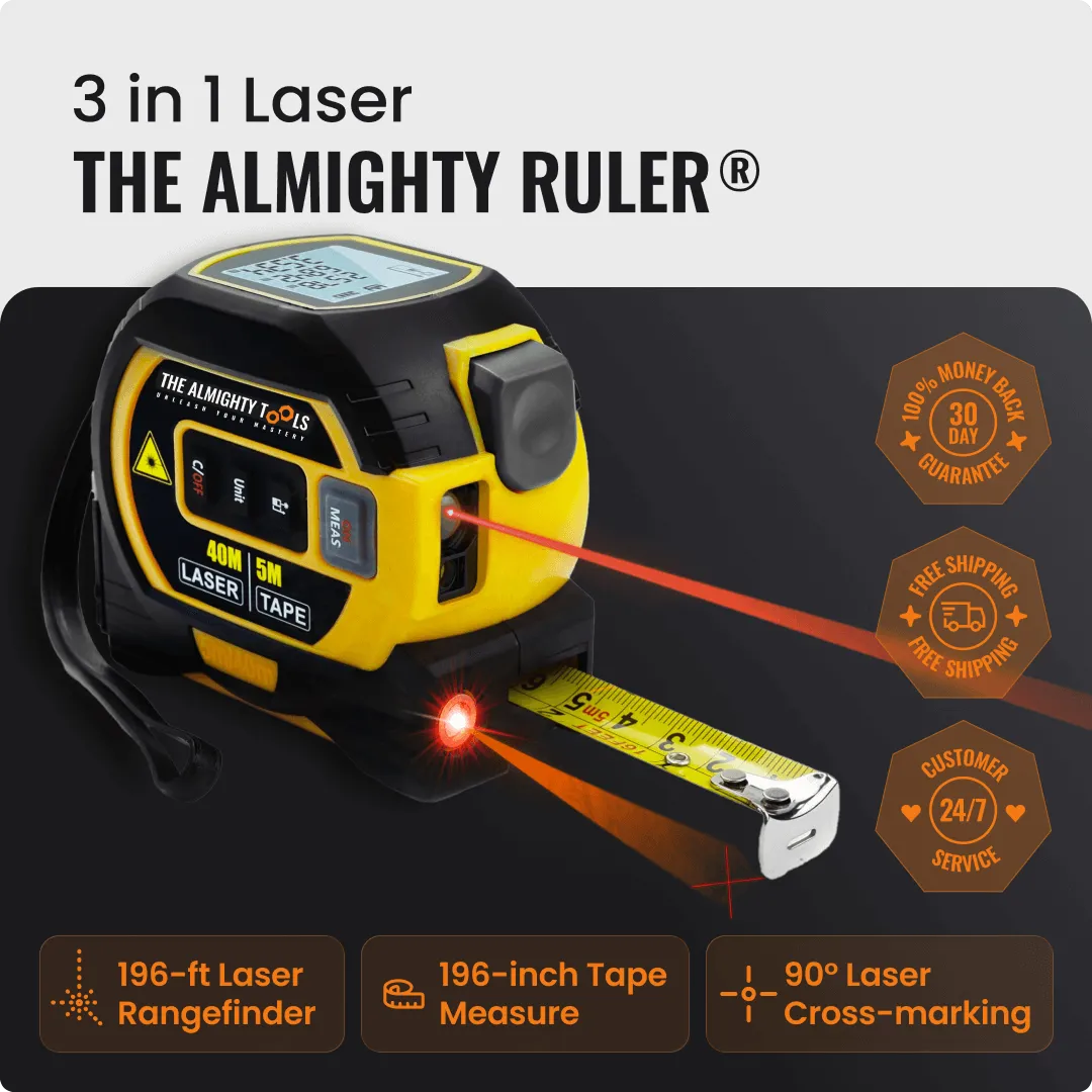 Bright Path Ruler The Almighty Ruler® | Laser Tape Measure Ruler for DIY & Home Projects ...
