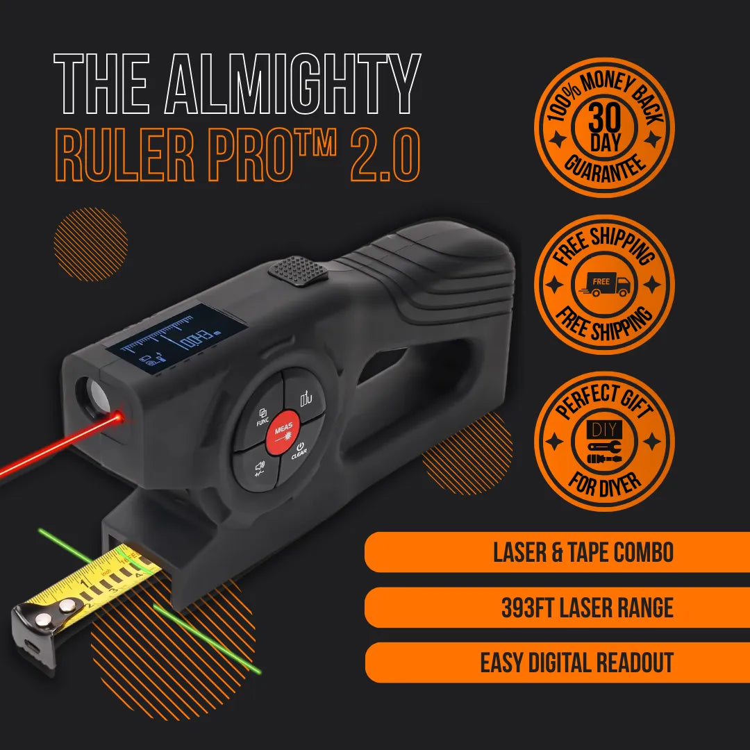 The Almighty Ruler® | Laser Tape Measure Ruler for DIY & Home Projects ...